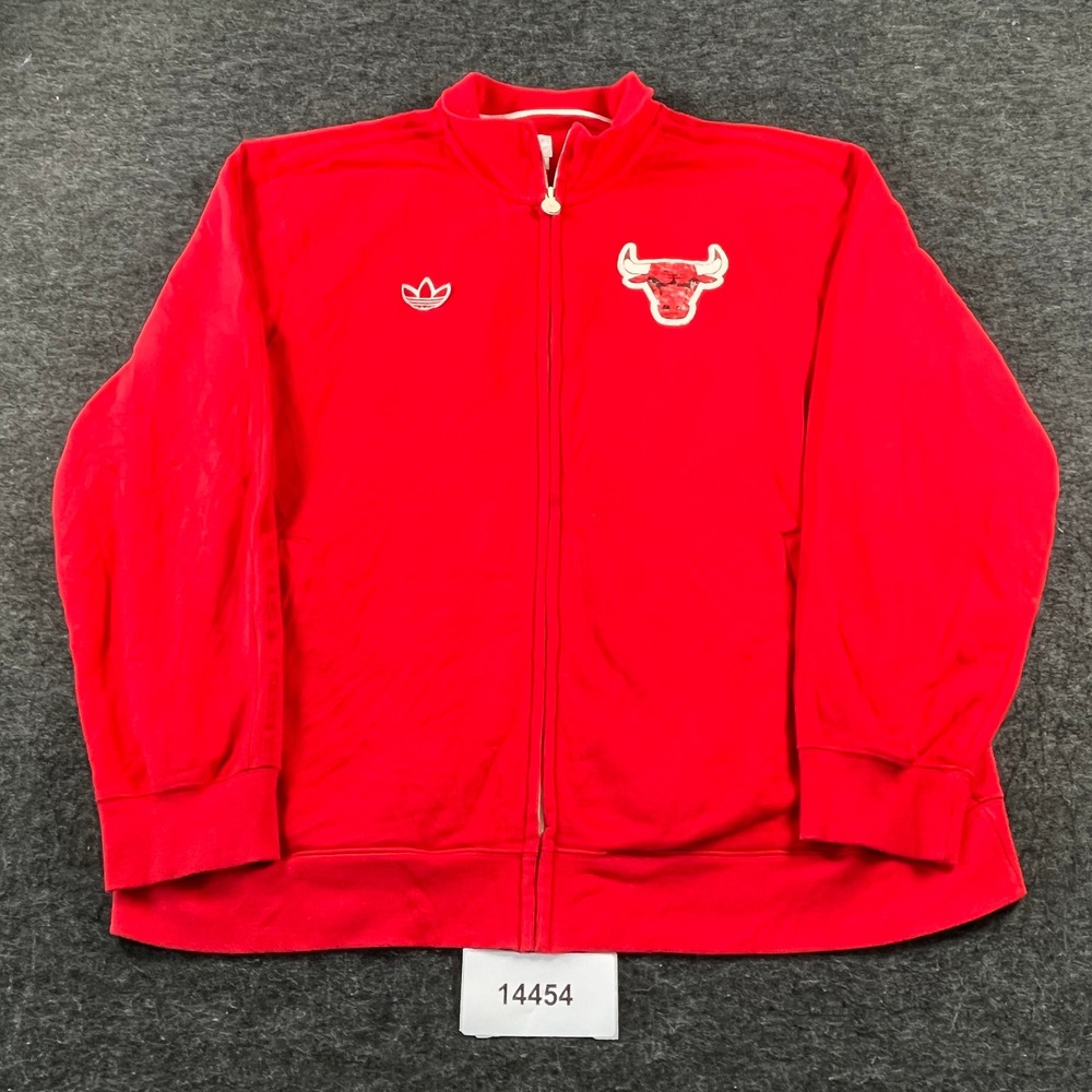 Adidas Chicago Bulls Track Jacket Mens 2XL Red Excellent Vintage Trefoil 6966A